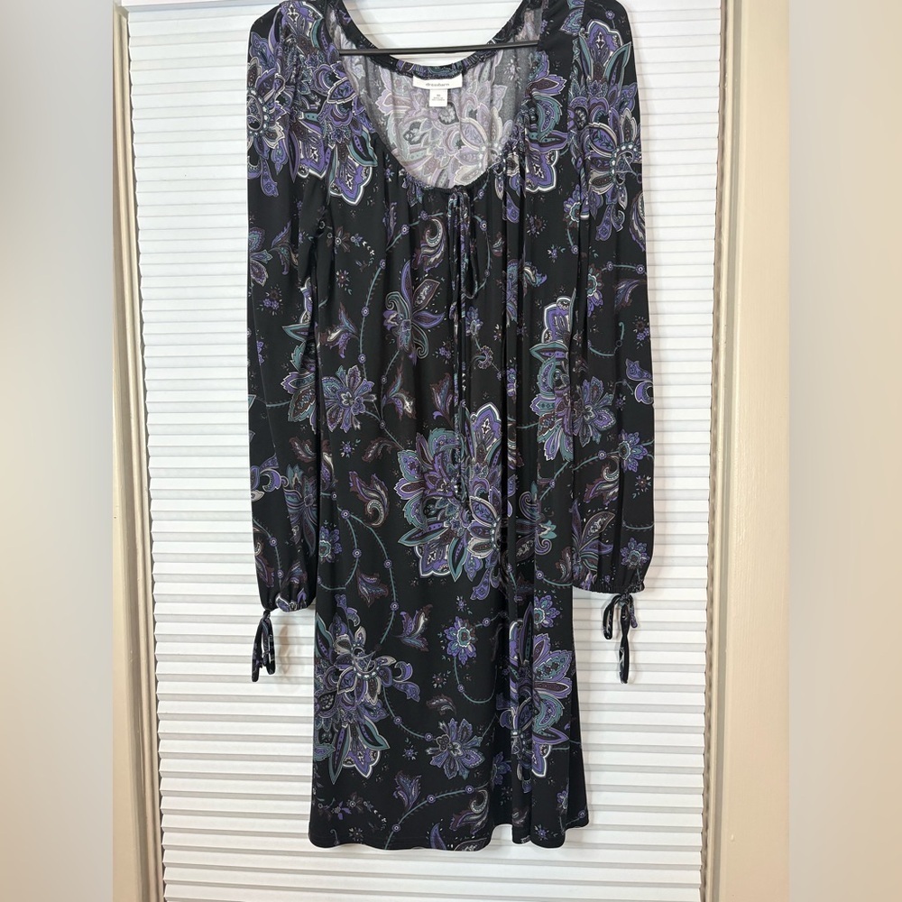Western Paisley Long Sleeve Lace Up Mini Dress - Picture 12 of 12